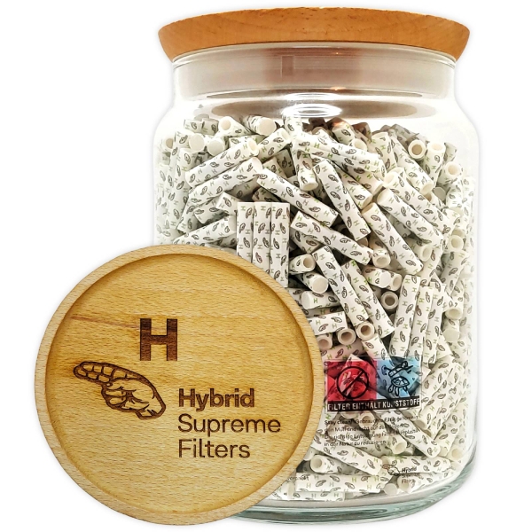 Hybrid Supreme Filters 1000er Aktivkohlefilter Ø6,4mm XL Holzdeckel Glas 1